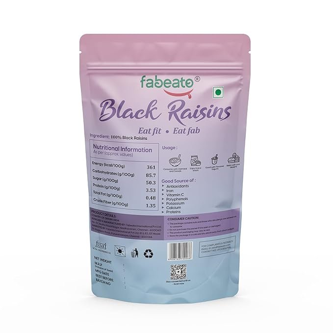 Dry fruits Aargo Farm : Fabeato Premium Dry Fruits And Nuts Combo (4 X 200 G) Almonds,Cashews,Walnut Kernels,Seedless Black Raisins, 800 Gram - Image 4