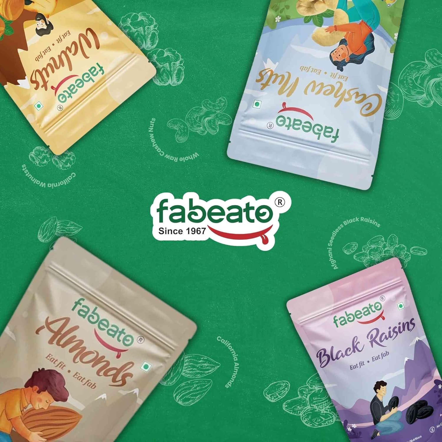 Dry fruits Aargo Farm : Fabeato Premium Dry Fruits And Nuts Combo (4 X 200 G) Almonds,Cashews,Walnut Kernels,Seedless Black Raisins, 800 Gram - Image 7