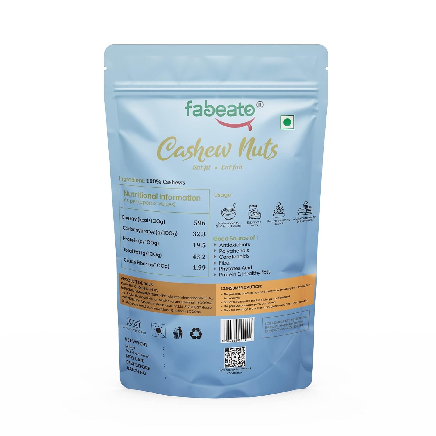 Dry fruits Aargo Farm : Fabeato Premium Dry Fruits And Nuts Combo (4 X 200 G) Almonds,Cashews,Walnut Kernels,Seedless Black Raisins, 800 Gram - Image 5