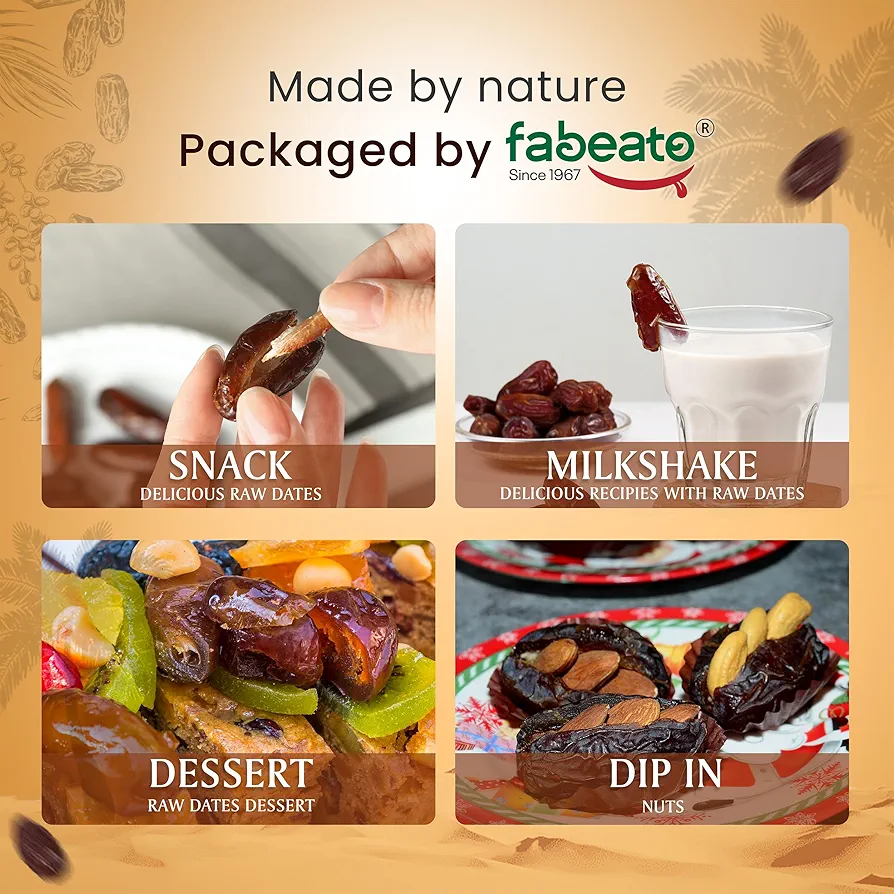 Dry fruits Aagro Farm: Fabeato Premium Kalmi Dates/Khajoor 400g | Rich Source of Potassium & Iron|Naturally Sweet|No Added Sugar | No Preservative - Image 6